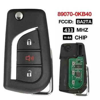 89070-0KB40 FCCID BA2TA 3 кнопки ключа 433 МГц H-8A чип для Toyota Hilux Vios RAV4