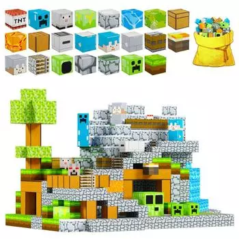 89PCS Creative Mine Magnet World Магнитные строительные блоки Органы Сцена замка слизи Подходит для мальчиков и девочек Подарок на день рождения