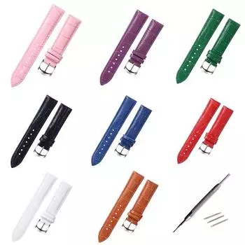 8, 10, 12, 14, 15, 16, 17, 18, 19, 20 мм, ремешок для часов из натуральной кожи, ремешок для часов, наручные часы, женский красный, белый, черный 12mm красный