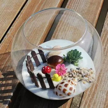 8/10/12/15 см Простая круглая шаровая ваза Прозрачная гидропонная ваза Круглый стеклянный аквариум 8cm