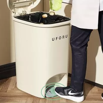 8/10/15/20л кухонный мусорный бак из нержавеющей стали с педалью для переработки мусорный бак для ванной комнаты с крышкой узкий тип водонепроницаемый мусорный бак 8L