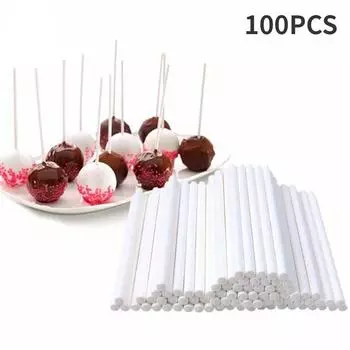 8/10/15 см однотонные белые бумажные палочки для леденцов для шоколада, сахара, леденцов, палочки для присосок, палочки для тортов, TDJ 100pcs 80x35mm