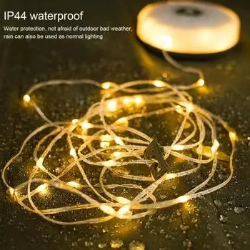 8/10 м сказочный светильник для кемпинга, IP44, водонепроницаемый, высокой яркости, светодиодный, магнитный, USB, перезаряжаемый, портативный, для уличного украшения палатки, лампа для освещения окружающей среды 8M Warm light