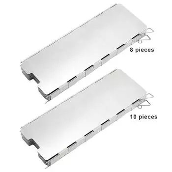 8/10 пластин для уличной печи с защитой от ветра и сумкой для хранения, ветрозащитный экран из алюминиевого сплава для кемпинга и пикника 8 pieces