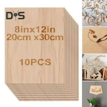 8/10 шт. 10/15/20/30 см деревянный лист сверхмощный незавершенный проект «сделай сам» поделки архитектурная модель резки рисунок квадратная доска из липы 30cm