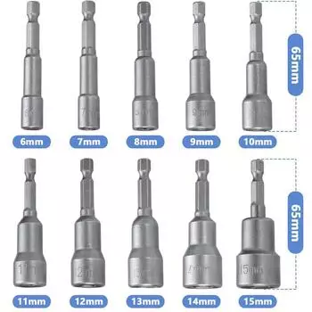 8/10 шт. 6 мм-13 мм шестигранные насадки насадки набор гаечных ключей набор отверток набор бит инструменты торцевые ключи набор отверток набор инструментов