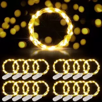 8/12/16PS светодиодные гирлянды из серебряной проволоки рождественские гирлянды светодиодные гирлянды рождественские украшения для дома комнаты елки 1PS