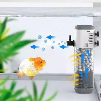 8/12/18/25 Вт Погружной фильтр Бесшумный фильтр для сбора фекалий для рыб Аквариумный фильтр-насос для аквариума 8W