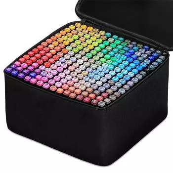 8/12/24/36/50/64/80/100 Цветные маркеры Спиртовой фломастер Манга Маркеры для рисования Двойная кисть Художественные принадлежности для школы Набор для рисования Школьные принадлежности None