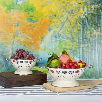 8/12 дюймов Цветочные металлические тарелки для фруктов настенная чаша кухонная сливная корзина для фруктов стол еда закуски салатница посуда