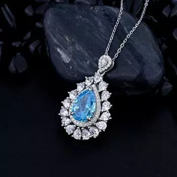 8 * 12 мм водяная груша из высокоуглеродистого бриллианта, кулон, ожерелья, подарок на годовщину свадьбы, ювелирные изделия из стерлингового серебра 925 пробы