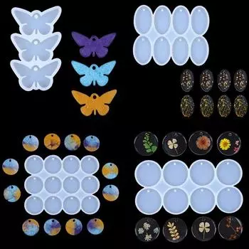 8/12 шт. круглые овальные подвески смоляная форма для самостоятельной сборки эпоксидных сережек подвески силиконовая форма для изготовления ювелирных изделий брелок бирка литье своими руками ремесло A1