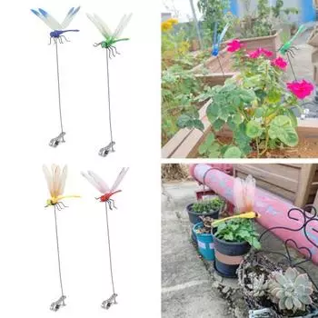 8/12 шт., поддельные зажимы для стрекоз, устойчивые к погодным условиям, прочные, противоскользящие, для сада, двора, газона, отпугиватели мух, 3D-зажимы для украшения шестов в виде стрекоз A