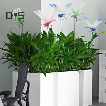 8/12 шт., поддельные зажимы для стрекоз, устойчивые к погодным условиям, прочные, противоскользящие, для сада, двора, газона, отпугиватели мух, 3D-зажимы для украшения шестов в виде стрекоз A