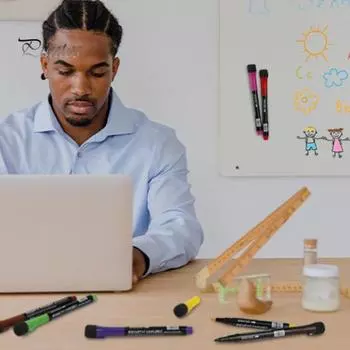 8/12 шт. ручка для доски с магнитной адсорбцией, маркеры для белой доски с тонким наконечником и сухим стиранием для офиса, школы, дома 8pcs