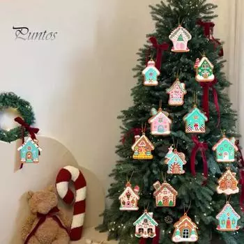 8/15/16 шт. Рождественские украшения для приготовления пищи Пряничный домик человечка подвесное украшение Праздничная елка подвеска для домашнего камина Декор окна A