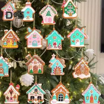 8/15/16 шт. Рождественские украшения для приготовления пищи Пряничный домик человечка подвесное украшение Праздничная елка подвеска для домашнего камина Декор окна A
