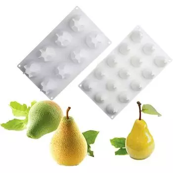 8/15 отверстий в форме груши силиконовая форма для торта форма для мусса десерта фруктовое мороженое шоколад кондитерские формы инструмент для выпечки