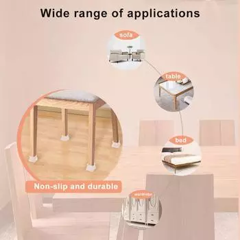 8/16/24 Pcs Furniture Leg Foot Protector Table And Chair Foot Cover Silicone Wear-Resistant Caps Noise Reduction Protect Floor 8pcs белый