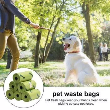 8/16/24 рулона мешков для собачьих какашек герметичный мешок для какашек замена для бутылки с водой и 8pcs зелёный
