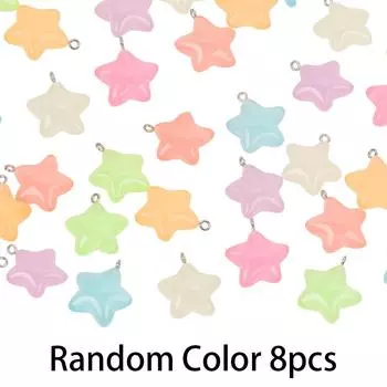 8/16/24 шт. подвеска из смоляного материала в виде светящейся звезды, светящиеся бусины, украшения своими руками, летний пляжный браслет на лодыжку, серьги 8pcs