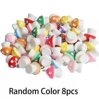 8/16/24 шт. Подвеска из смолы в виде гриба, подвеска-растение, подвеска-шарм «сделай сам», летний пляж, браслет-цепочка для ног, серьги, брелок 8pcs