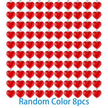 8/16/32 шт. Подвеска в форме сердца из смоляного материала, разноцветная подвеска в виде любви, браслет-цепочка для ног на лето и пляж 8pcs красный