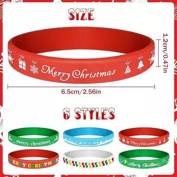 8/16/32 шт. Рождественские браслеты из силикона, подарки для детей и взрослых 2024 г. Веселые рождественские украшения для вечеринок, наполнители для чулок 8pcs