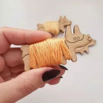 8/16 шт. деревянная бобина для ниток для собак, корги, такса, органайзер для ниток для вышивки животных, держатель для катушки ниток для собак, подарок любителям шитья 1 Set