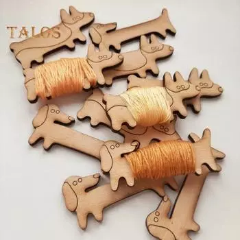 8/16 шт. деревянная бобина для ниток для собак, корги, такса, органайзер для ниток для вышивки животных, держатель для катушки ниток для собак, подарок любителям шитья 1 Set