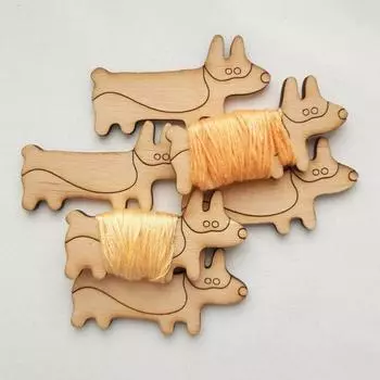 8/16 шт. деревянная бобина для ниток для собак, корги, такса, органайзер для ниток для вышивки животных, держатель для катушки ниток для собак, подарок любителям шитья 1 Set
