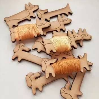 8/16 шт. деревянная бобина для ниток для собак корги такса органайзер для ниток для вышивки животных шитье 1 Set