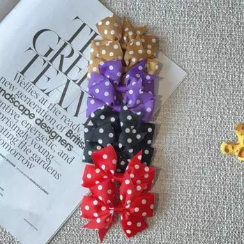 8/16 шт. Детские однотонные банты для волос в горошек, заколки, бутик-банты для девочек, детские заколки для волос, шпильки, детские аксессуары для волос