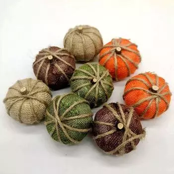 8/16 шт./компл., искусственная тыква на Хэллоуин, мешковина, черно-белая клетчатая тыква, осенний фестиваль на День Благодарения, маленькая имитация тыквы из пенопласта, товары для дома 8pcs