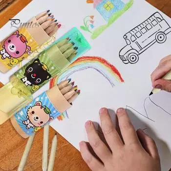 8/16 шт. Мини-цветные карандаши, портативный набор цветных карандашей с точилкой, предварительно заточенные наполнители для вечеринок 8pcs