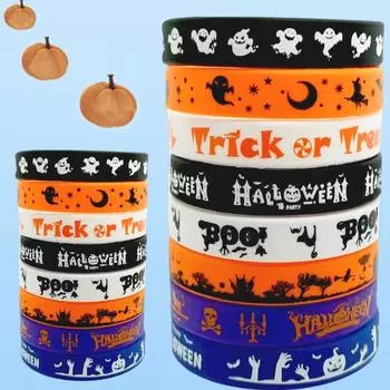 8/16 шт. призрак кость тыква дизайн браслеты Хэллоуин силиконовый браслет 2set