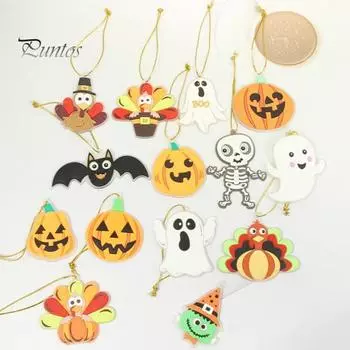 8/16 шт. украшения для Хэллоуина, милый призрак, тыква, летучая мышь, скелет, подвесные украшения, макет сцены, реквизит, товары для Хэллоуина A