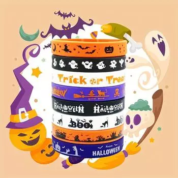 8/16 шт. Силиконовые браслеты на Хэллоуин для вечеринки «Сладость или гадость» 2set