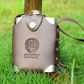 8/18/32/48/64 унций большой бутыль для виски с металлической крышкой из нержавеющей стали Cccp 304 фляжка для алкоголя с портативной сумкой на одно плечо 8oz