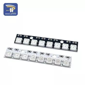 8*1 бит 8 бит WS2812 WS 2811 5050 RGB полный светодиодный модуль панели ламп 5 В WS2812B Rainbow LED Precise для Arduino 8-канальные светильники