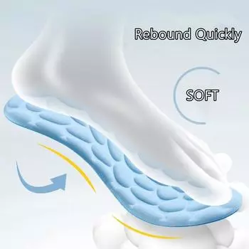 № 8, 1 пара мягких массажных стельок, спортивные амортизирующие вставки, амортизирующая удобная стелька для мужчин и женщин, подошва из пены с эффектом памяти, подушечки для обуви 35-36