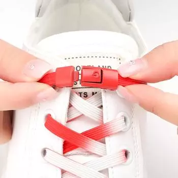 № 8, 1 пара обуви без завязок, кружевные эластичные шнурки градиентного цвета на плоской подошве, мужская и женская повседневная обувь, аксессуары, шнурки для ленивой обуви 100cm красный