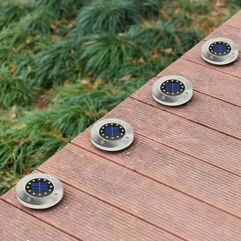 8/20 светодиодов уличный солнечный дисковый светильник IP65 уличный садовый солнечный подземный светильник палубный светильник подземный солнечный садовый декоративный светильник 1 PCS