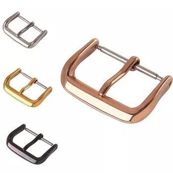 8-22 мм пряжка для часов из нержавеющей стали, металл, серебро, золото, черный ремешок для часов, застежка на ремешок 8mm серебряный