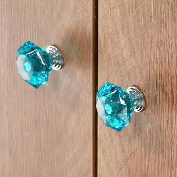 8/24 шт. Акриловые ручки для шкафов, кристально чистая ромбовидная форма, ручки в европейском стиле, для ящиков, гардеробов, шкафов и тумбочек для обуви 8PC синий