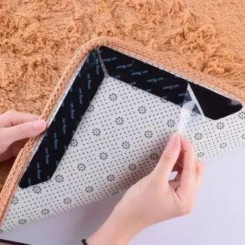 8/24 шт. противоскользящие наклейки для ковров, многоразовые моющиеся антизакручивающиеся ковровые заплатки, фиксированные наклейки, напольный коврик, клейкая лента, захват, угловая накладка