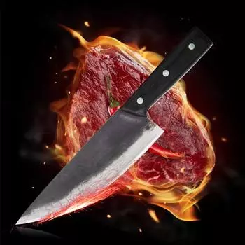 8,2-дюймовый цельный Танский походный сербский шеф-повар ручной работы, кованый нарезанный кухонный нож для мясника с набором ножей 1pcs