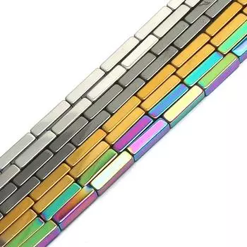 8*2 мм золотые/черные/разноцветные/белые гематитовые каменные кубические квадратные свободные бусины-разделители для изготовления ювелирных изделий чёрный