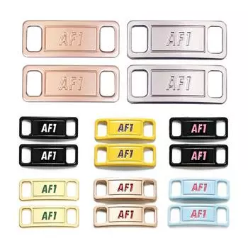 № 8 2 шт. Металлическая пряжка для шнурков AF1 Украшение для обуви Подходит для всех видов обуви Кроссовки Аксессуары для обуви Плоская пряжка для шнурков розовый/белый