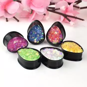 8-30 мм каплевидные ушные манометры, туннели и заглушки, акриловые носилки для ушей, украшения для пирсинга для женщин и мужчин 8mm зелёный